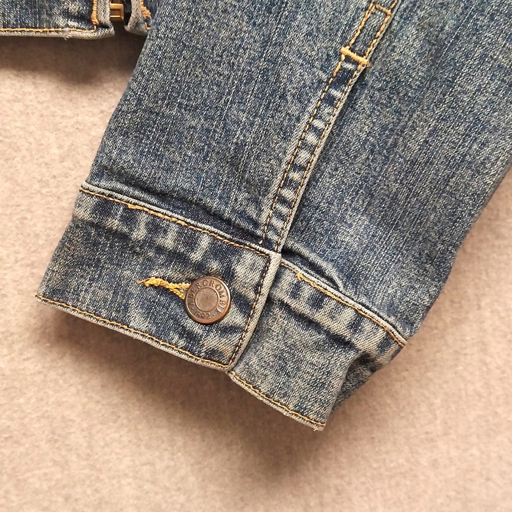 Abercrombie & Fitch Women L Denim Jacket Medium Wash Full Zip Trucker Streetwear - Picture 6 of 16